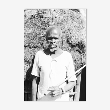 Photo ethno années 40 Afrique beau portrait d'homme 30x45cm,sur papier Baryté