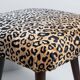 Pair of vintage leopard velvet stools from the 20th century, Europe, 1960s.