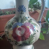 Earthenware vase with floral decoration, Saint-Clément style