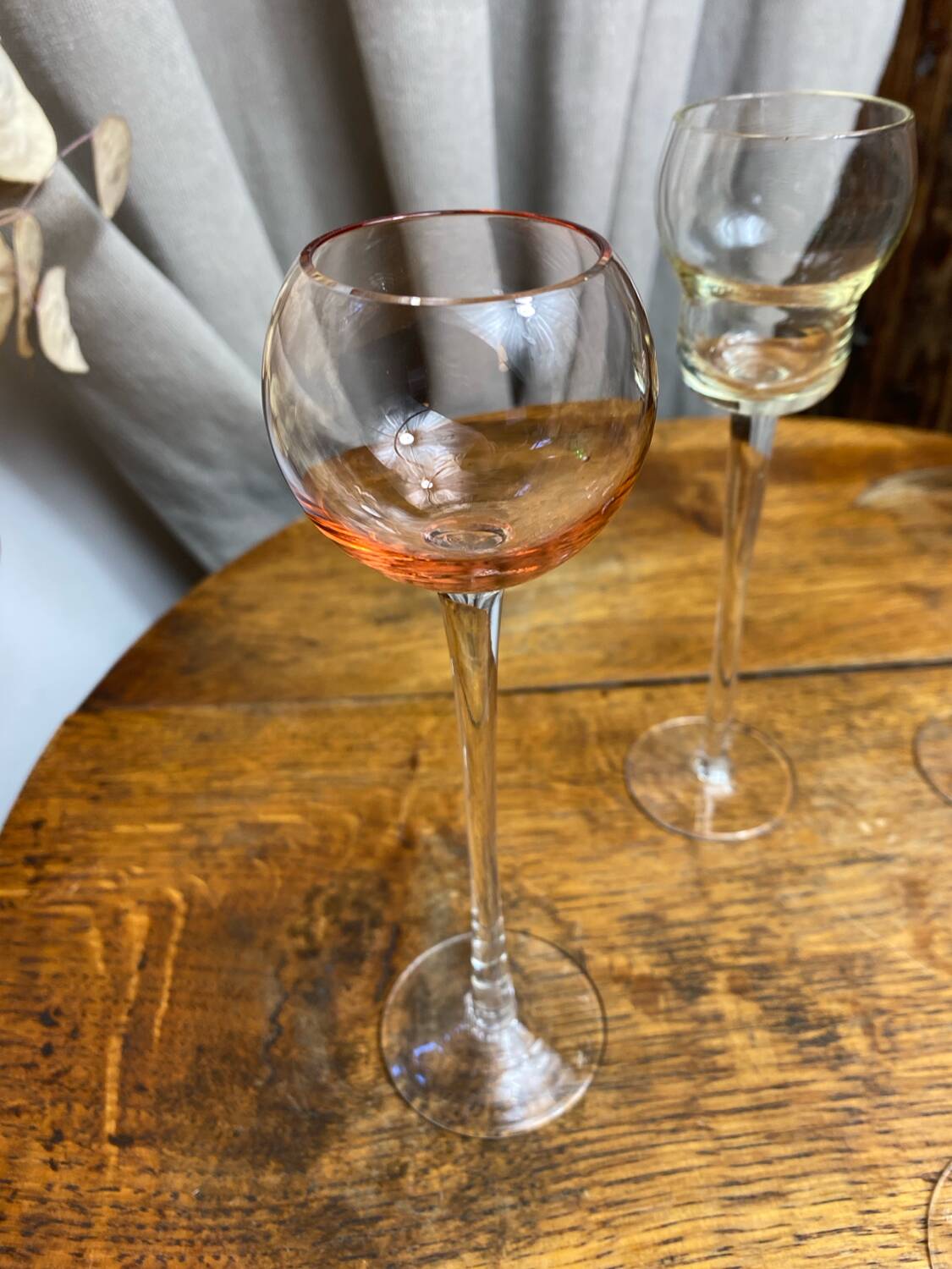 Blown glass liqueur glasses
