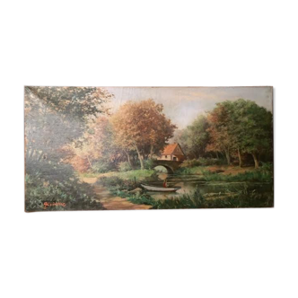 Fisherman by the lake