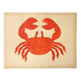 Collage crabe sur papier ancien signé eawy