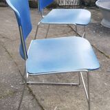 paire de chaises max stacker steel case bleues