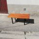 Banc vintage métal et lattes de bois