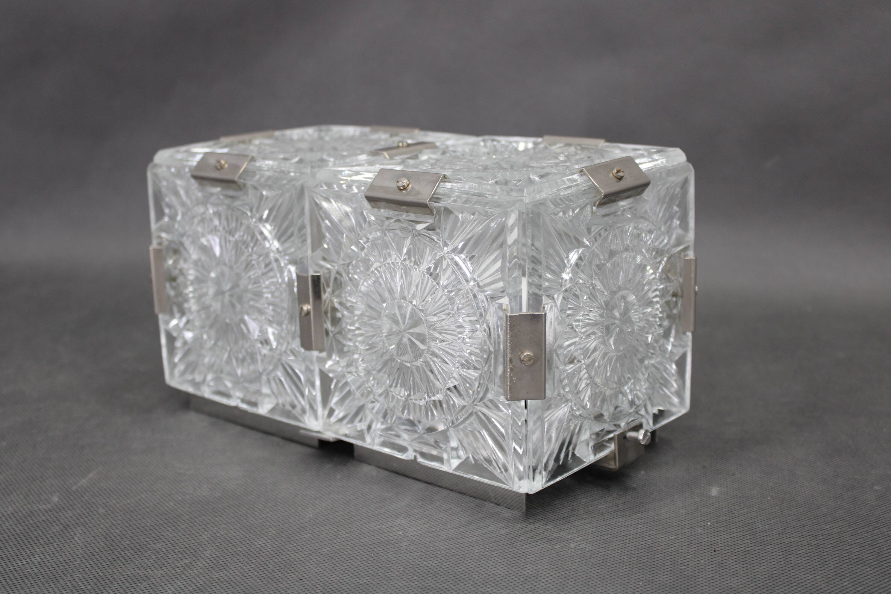Pair of mid-century Czech glass wall lights by Kamenický Šenov