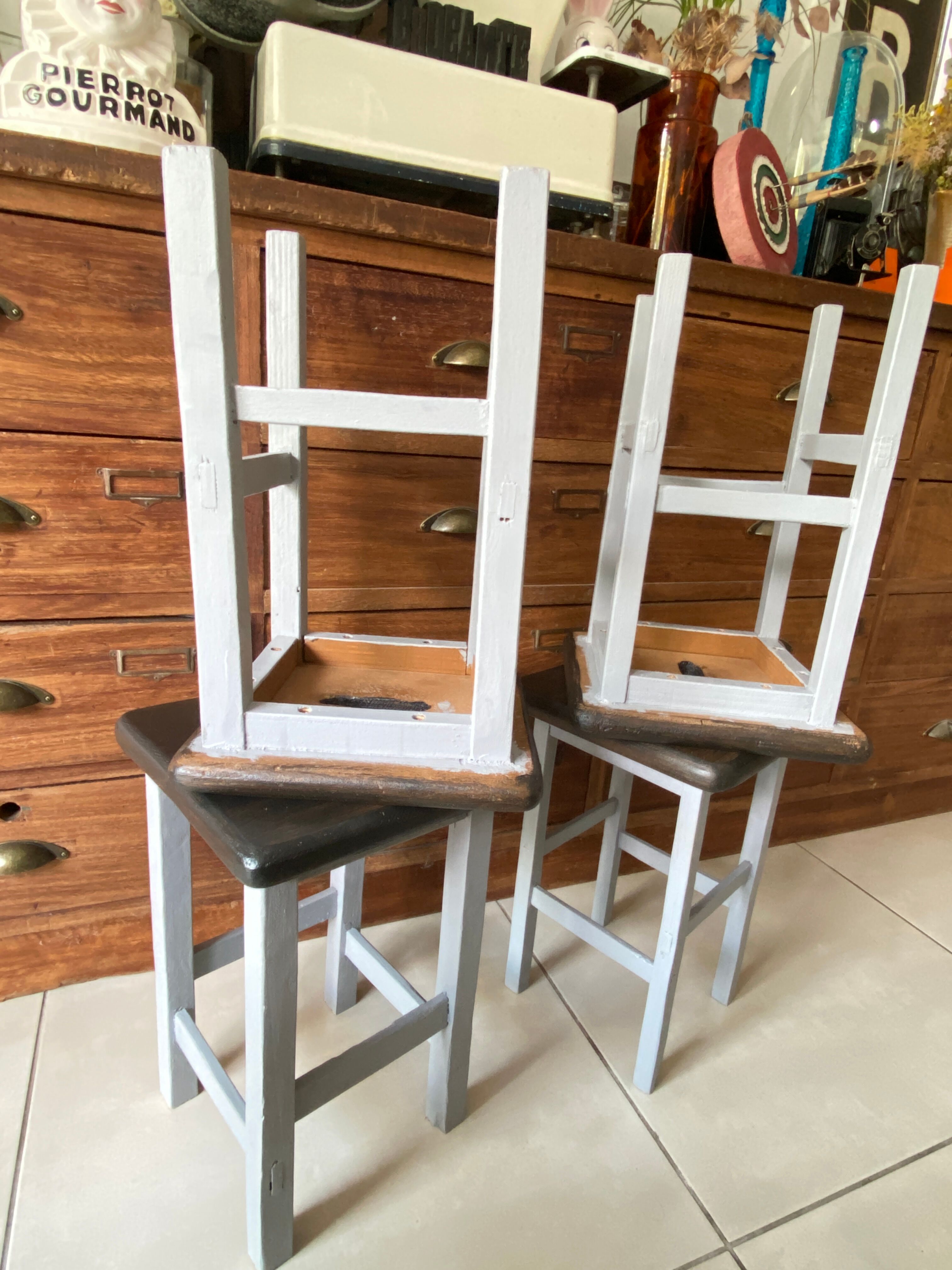 Wooden painter's stools