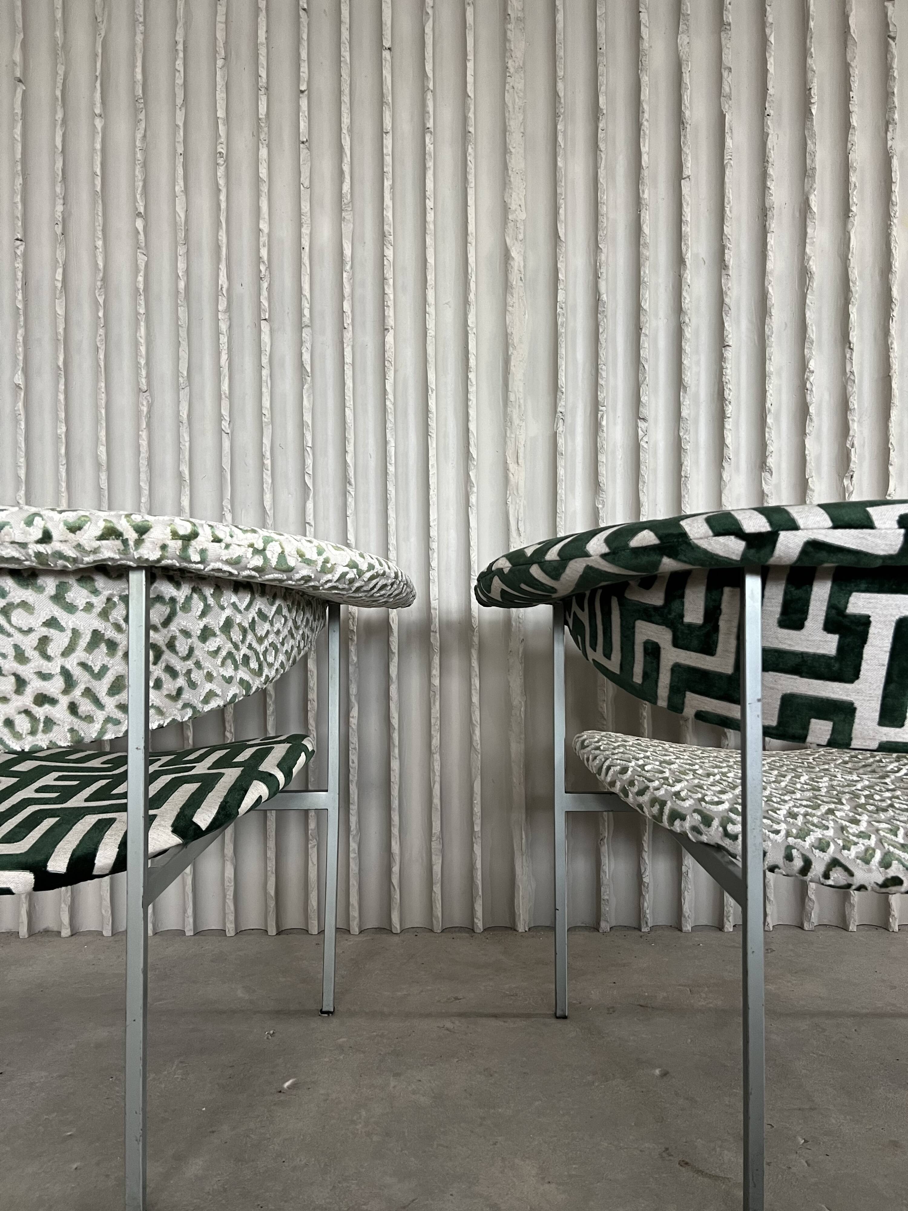 Pair of “Meander Gamma” Chairs by Rudolf Wolf — Newly Upholstered