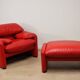 Maralunga armchair and ottoman – Vico Magistretti for Cassina