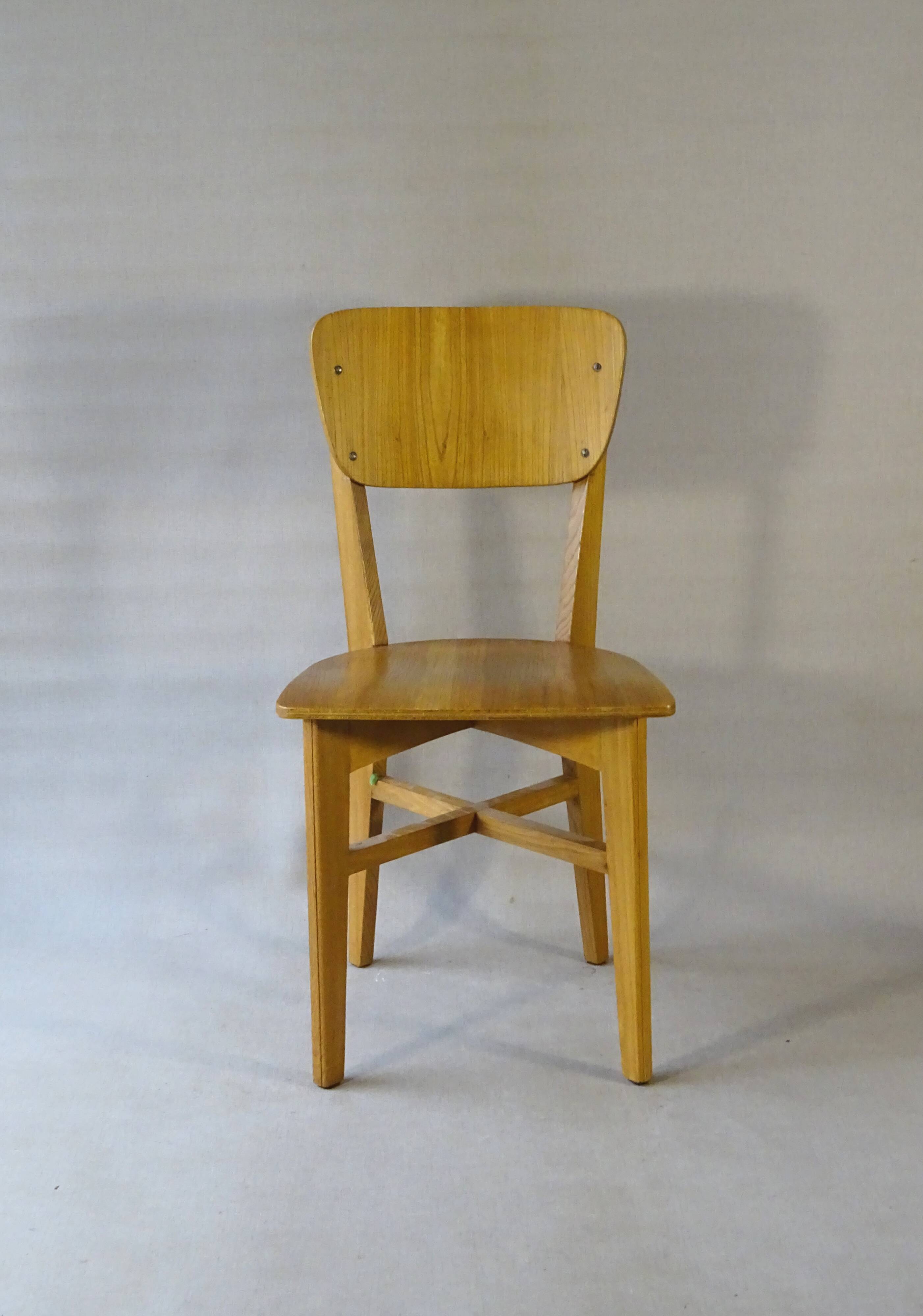 Set of 4 Prouvé "Recontruction" style chairs - reissued 1980 -