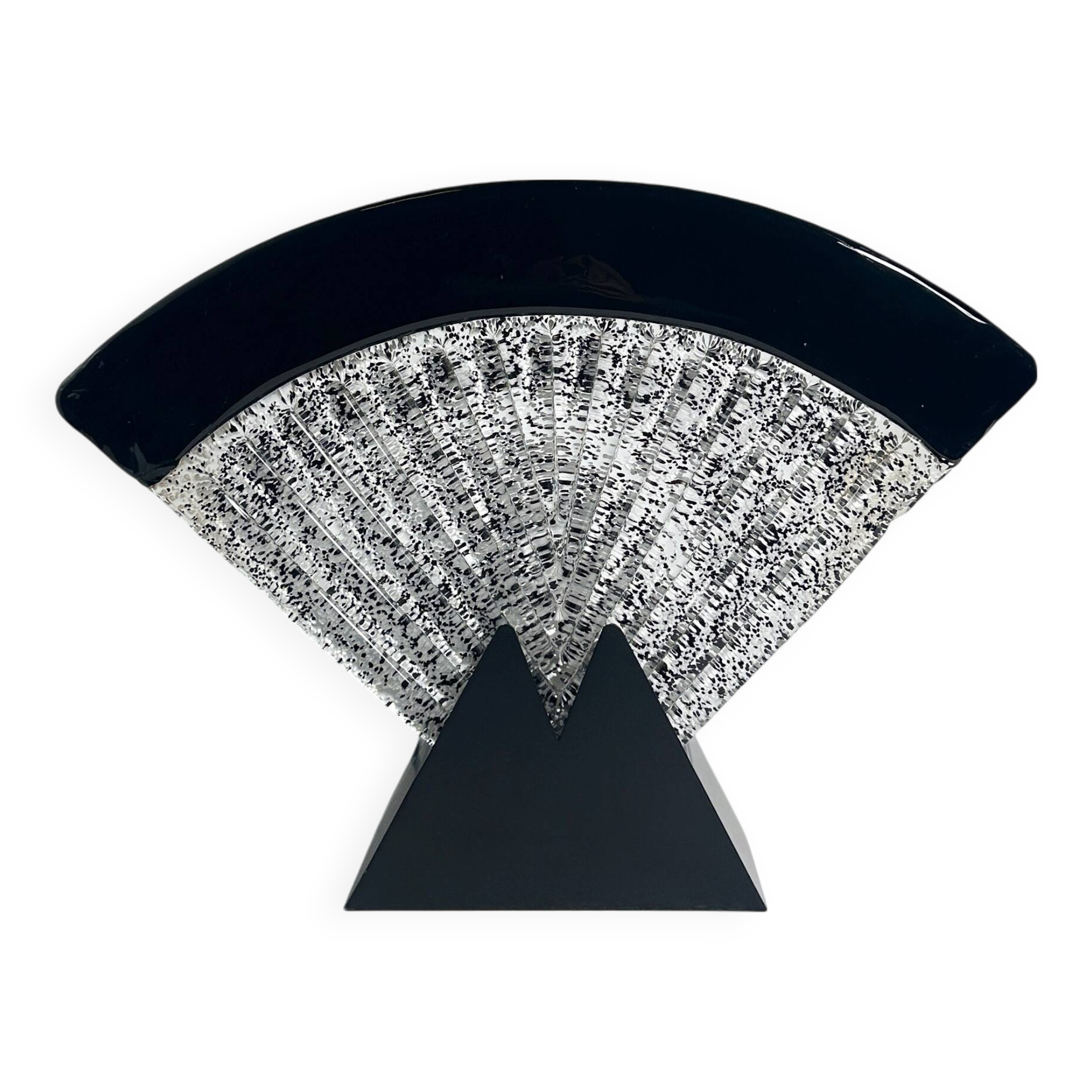 Large Murano glass fan lamp - 1980s Art Deco