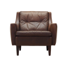 Brown leather armchair, Danish design, 1960s, designer: Edmund Jørgensen