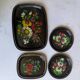 Set of antique Russian trays/Russian artisan USSR