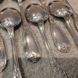 12 silver-plated metal coffee spoons by Ravinet & Cie, Empire 81.