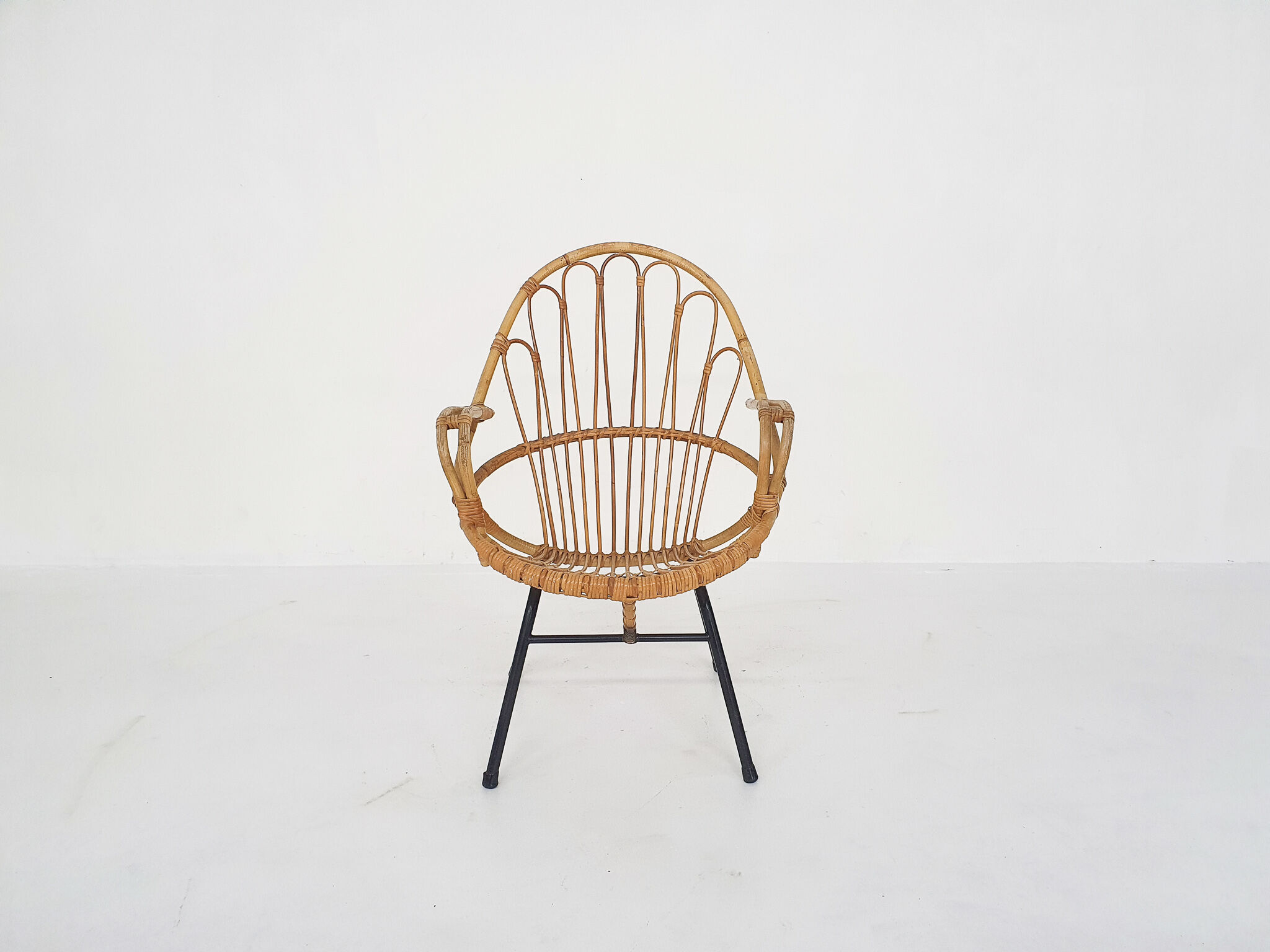Rohe Noordwolde bamboo lounge chair, The Netherlands 1950's