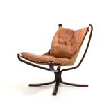 Sigurd Ressell Cognac Leather Falcon Chair 1970s