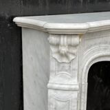 Louis XV style fireplace in Carrara marble