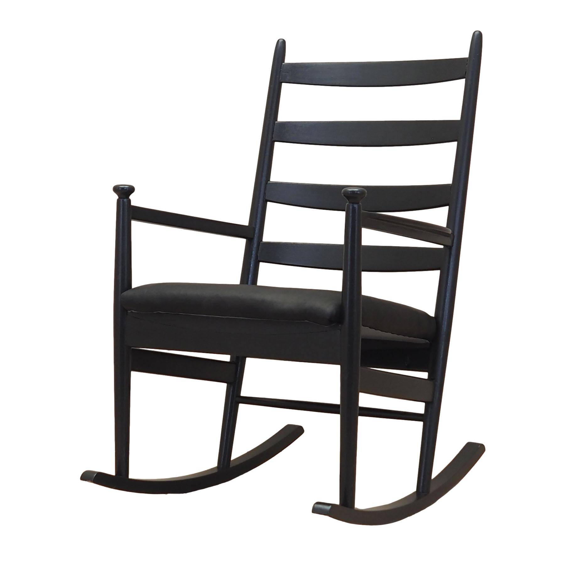 Fauteuil à bascule en hêtre, design danois, années 1970, production : Danemark