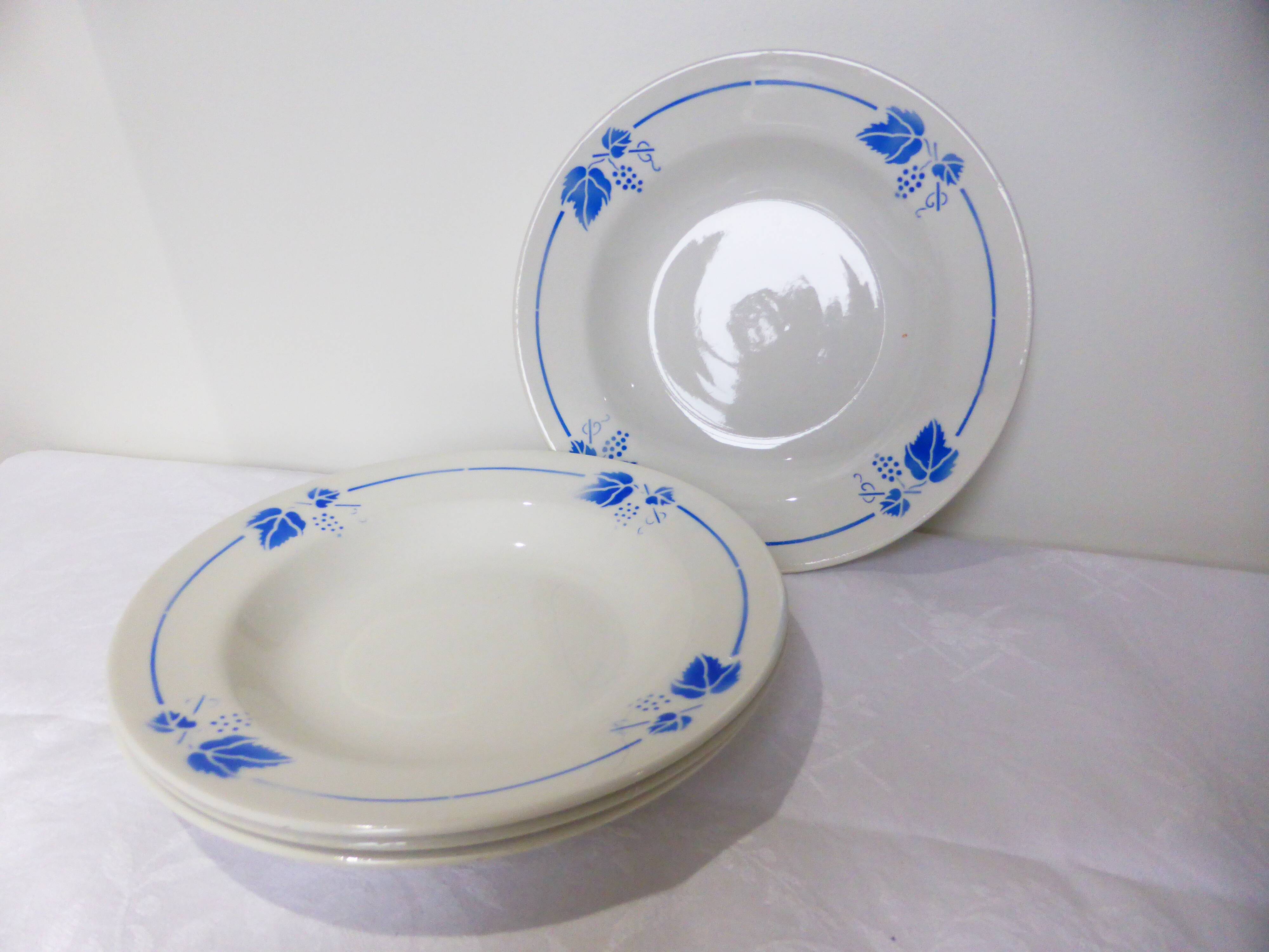 4 deep plates Roselys model Vigne 211248