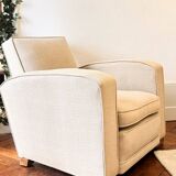 Attention to jacques adnet (1900-1984) - pair of club armchairs