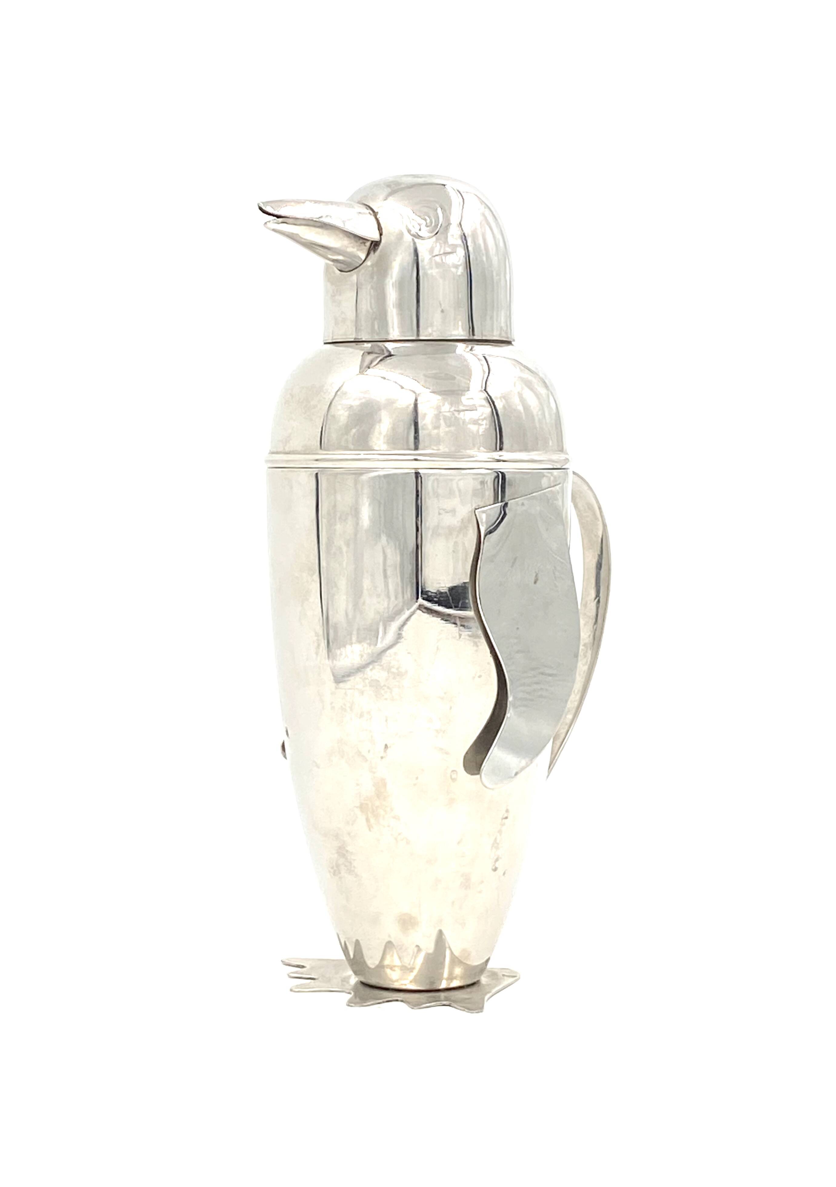 Penguin cocktail shaker, italy late xx century
