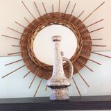 Beige soliflore vase ceramic Fat Lava / vintage 60s-70s