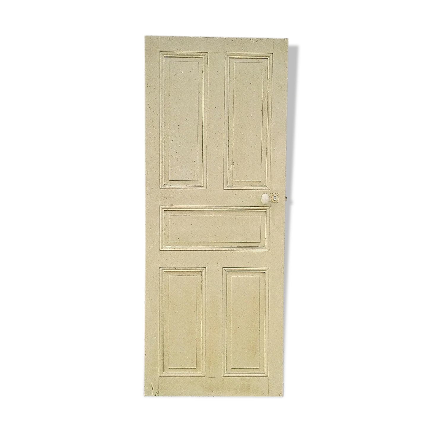 Old interior door wood painted vintage porcelain handle N°2