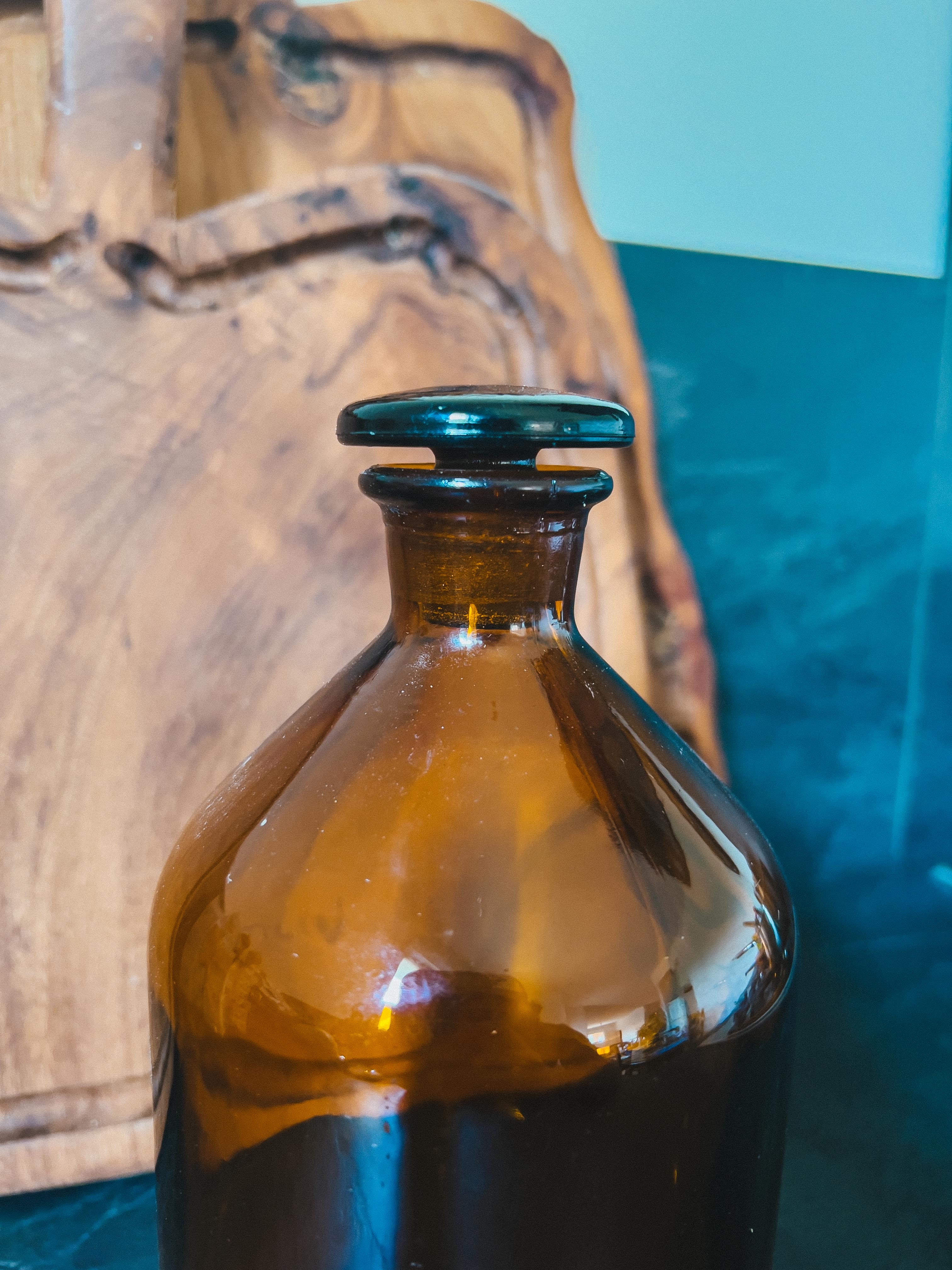 Old laboratory bottle old pharmacy Prolabo 1150 cl amber glass