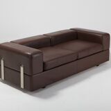 Tito Agnoli Daybed 711 sofa for Cinova in brown leather 1970