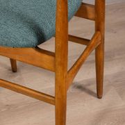 Pair of 60s vintage chairs in green fabric Italian design