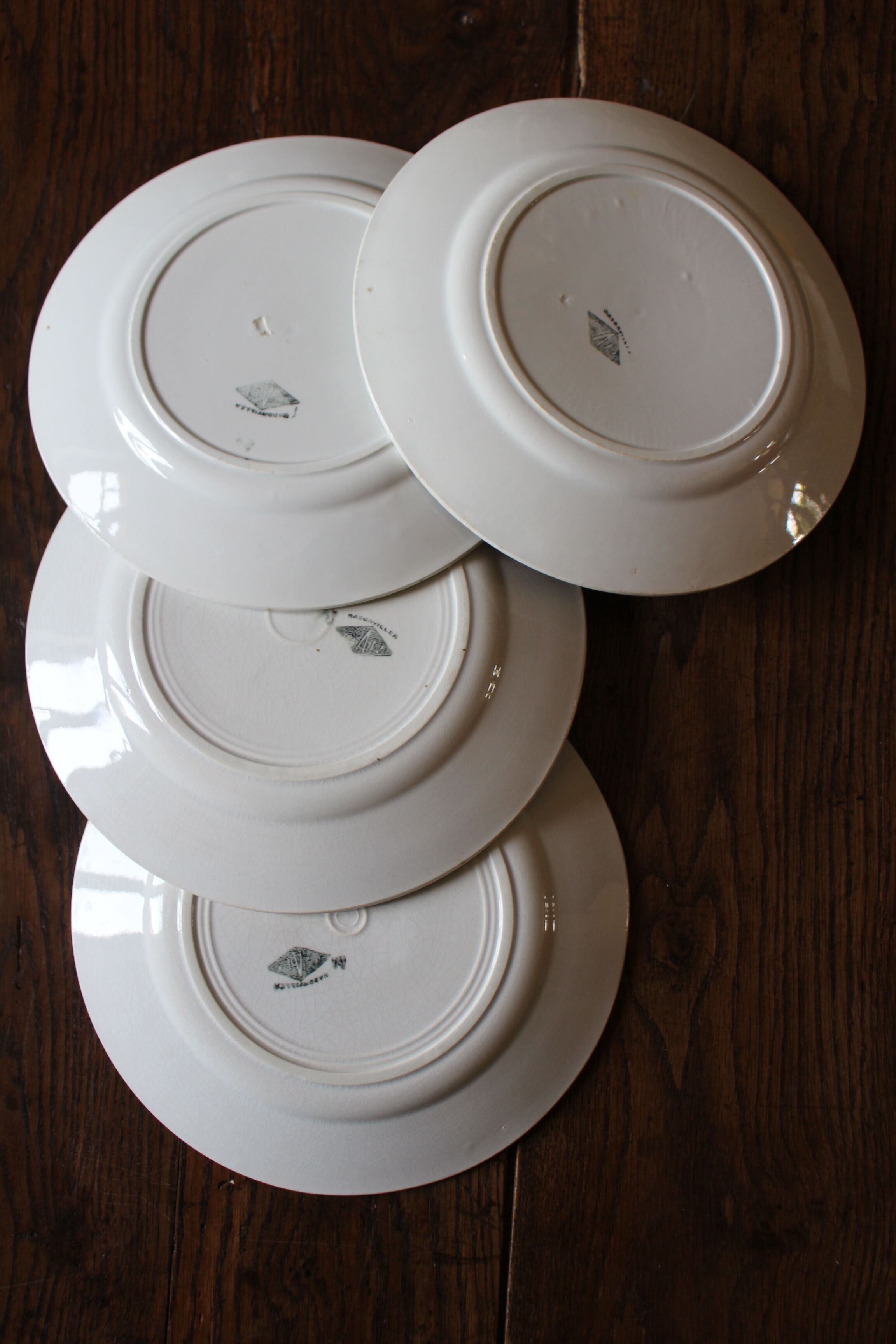 Lot 4 flat plates Badonviller Blue Rose