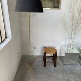 Adnet brass floor lamp with loops