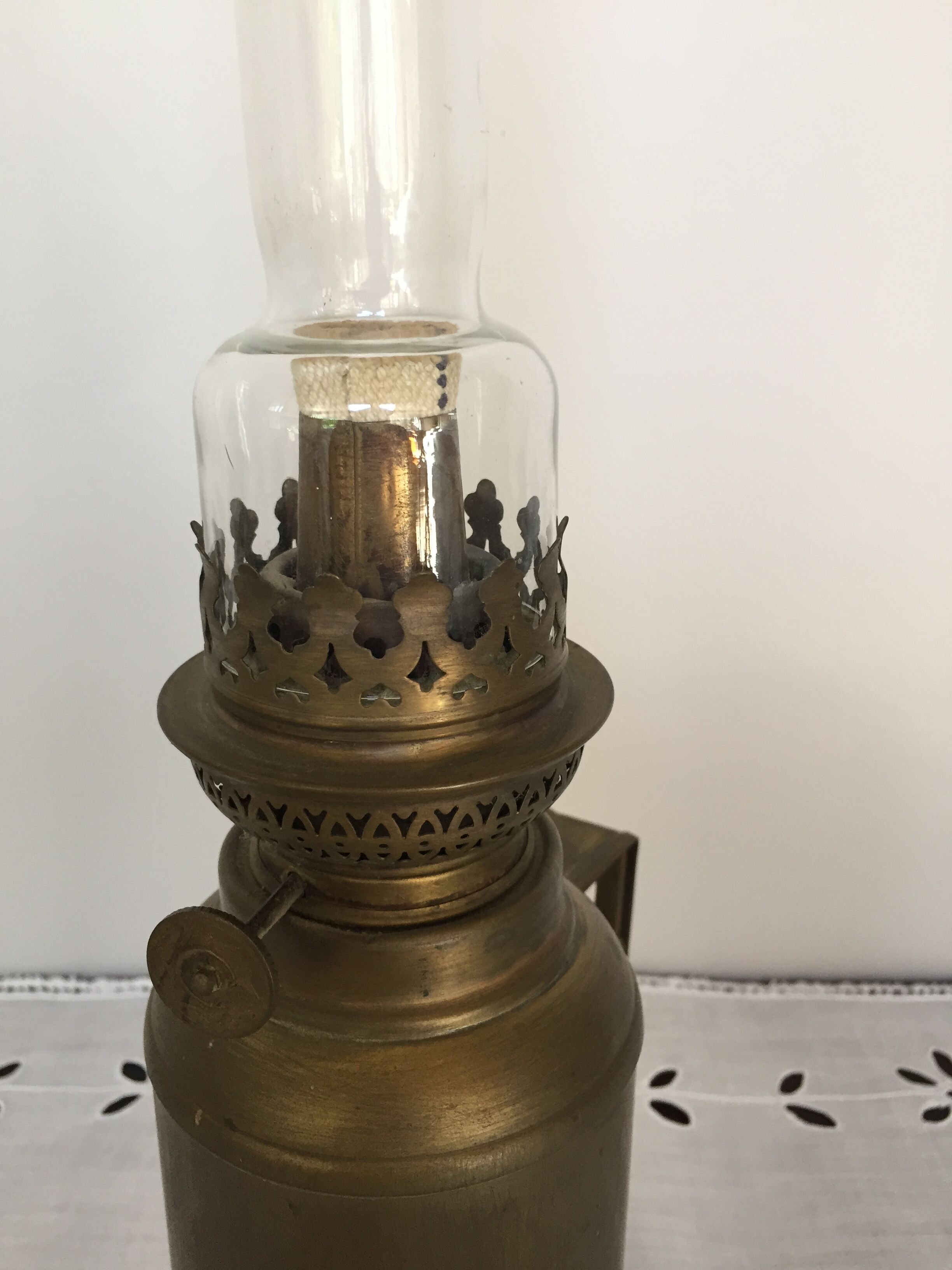 Brass old oil lamp