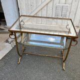Gold magazine rack / side table, 50s