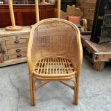 Rattan armchair 80s