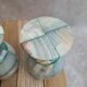 Set of 4 vintage onyx stemmed glasses