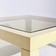 Table basse vintage plastique blanc et verre