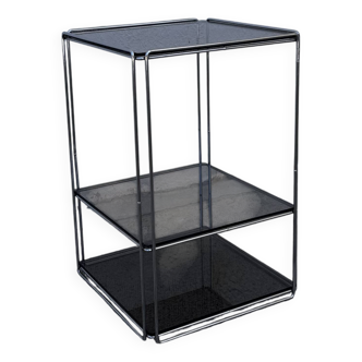 Table d'appoint Max Sauze (Verre et Acier) Editions Isocèle