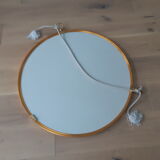 Large golden round mirror 70cm