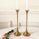 Pair of Scandinavian candlesticks in gilded brass H 23 cm
