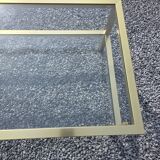 Table basse Pierre Vandel en métal doré brossé années 70