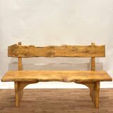 Brutalist wooden bench