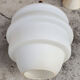 Scandinavian hanging lamp, teak and opaline 60