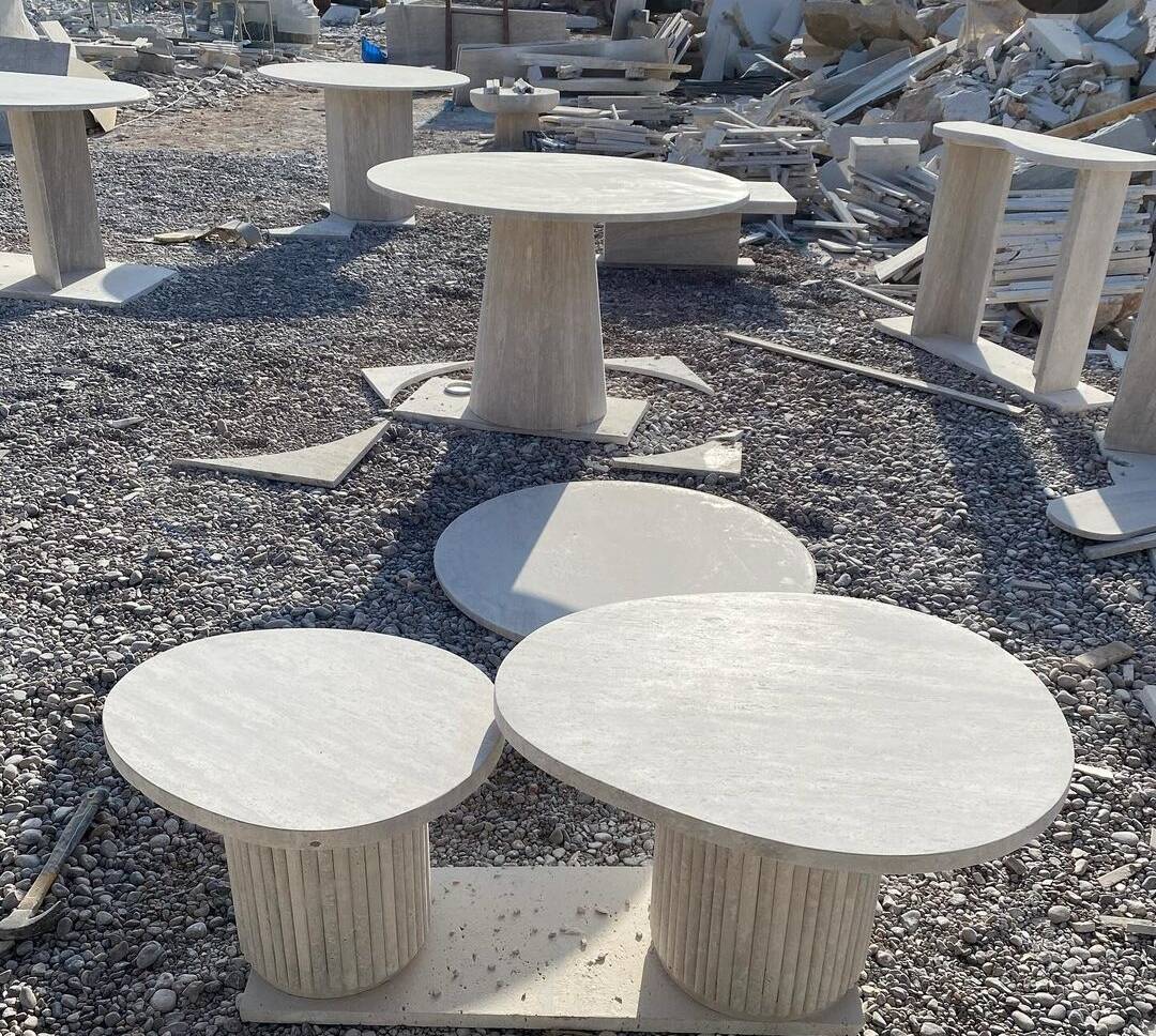 Table basse duo en travertin