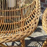 Pair of wicker armchairs