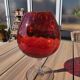 Giant glass 29 cm Empoli ruby red vintage blown glass