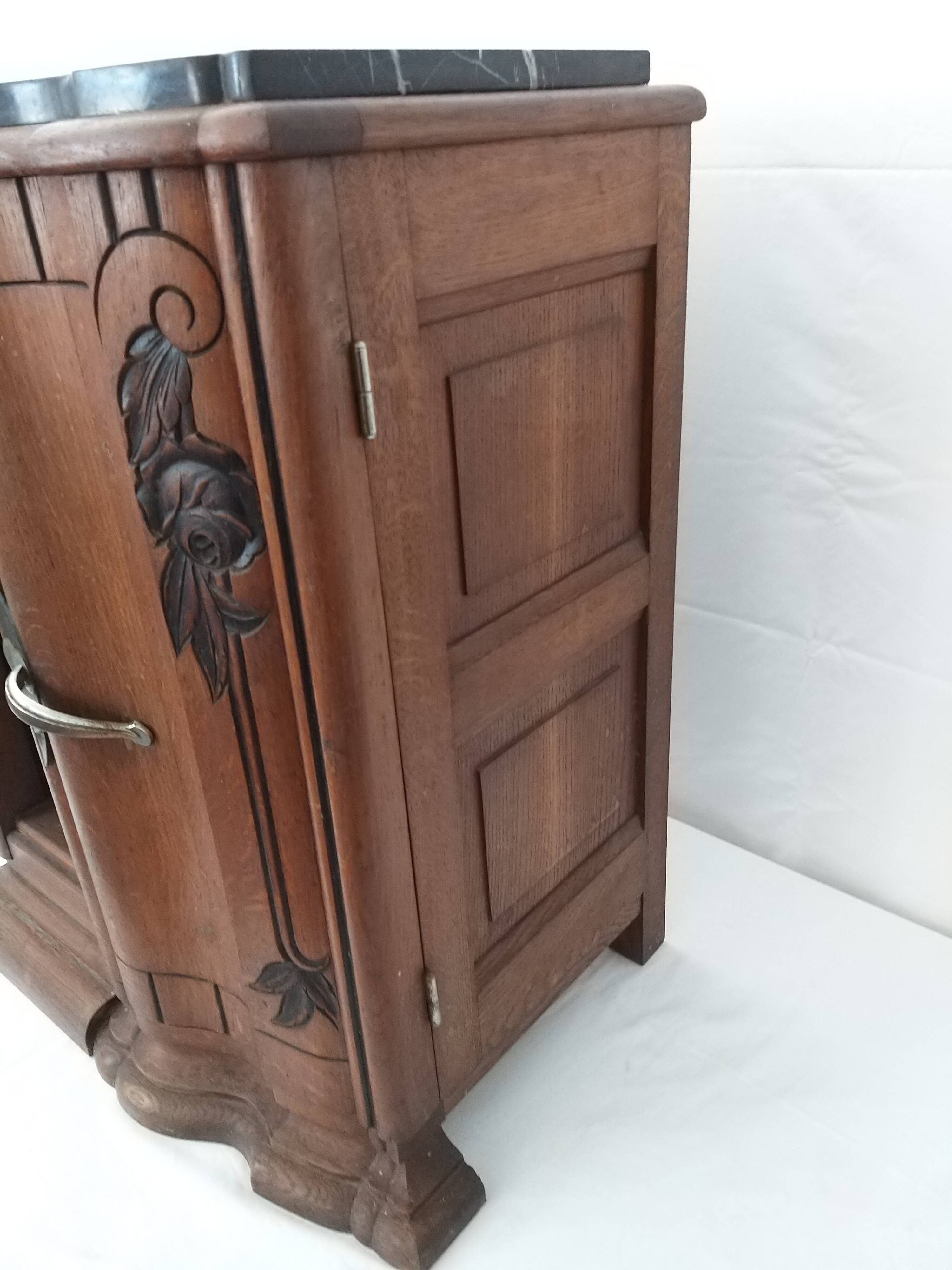 Art deco black marble bedside