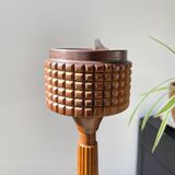 Vintage carved wooden pedestal ashtray