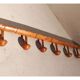 Ancien portemanteau mural art déco 6 patères en bois tourné années 30-40 vintage