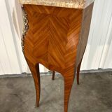 Louis XV style bedside table in marquetry