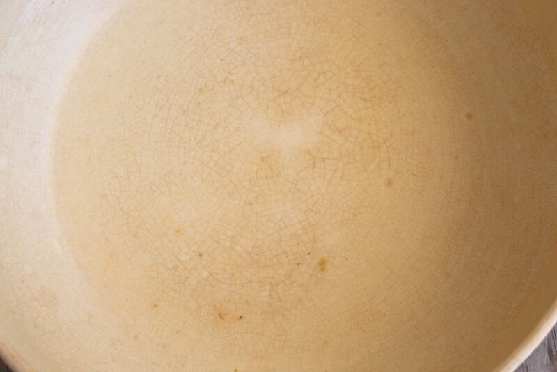 Ancient Ceramic Salad with Handles signed Saint-Amand